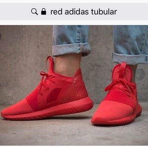 Red Adidas Tubular Defiant Women 8.5